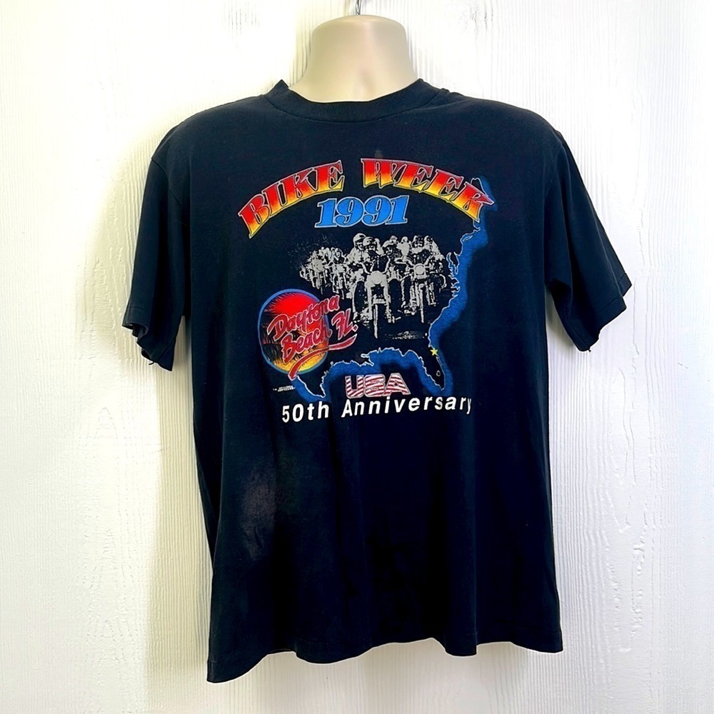 Division 1 - Vintage Bile Week 50th Anniversary Daytona Beach Fl T Shirt Large